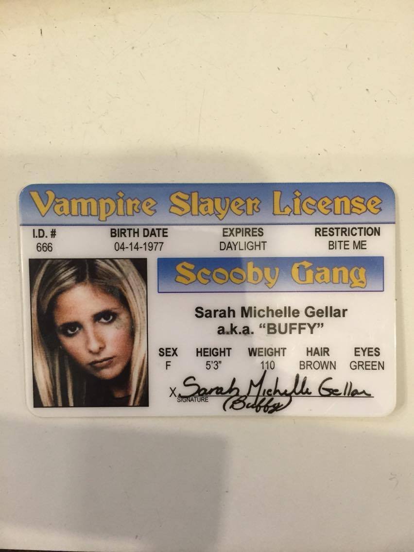 Amazon.com: Buffy the Vampire Slayer Sarah Michelle Gellar Fake Drivers  License: Other Products: Posters & Prints