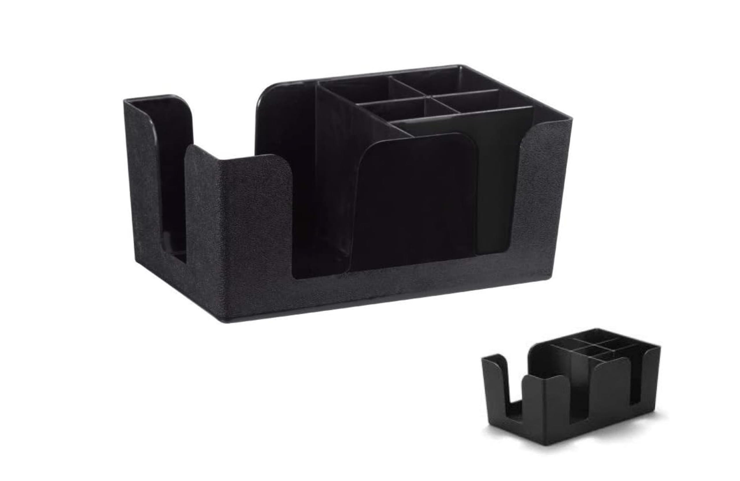 Prokitchen Plastic Bar Caddy Gen Organizer, 6-Compartment Napkin Dispenser, Straw and Bar Tool Holder, Durable, Compact Black Napkin Holder, Perfect for Home Bars, Cafes, Pubs, and More-image-33