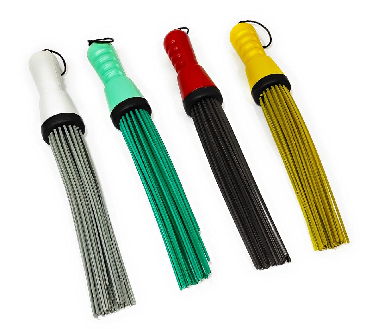 Vemlons 14 INCH Plastic Broom/Cleaning Wet/Dry/Kitchen Platform Plastic Broom/Hard Bristle Broom for scrubbing Kitchen Platform (Size 36 cm /14 inch) Stick 40/Small jhadu Set of 4