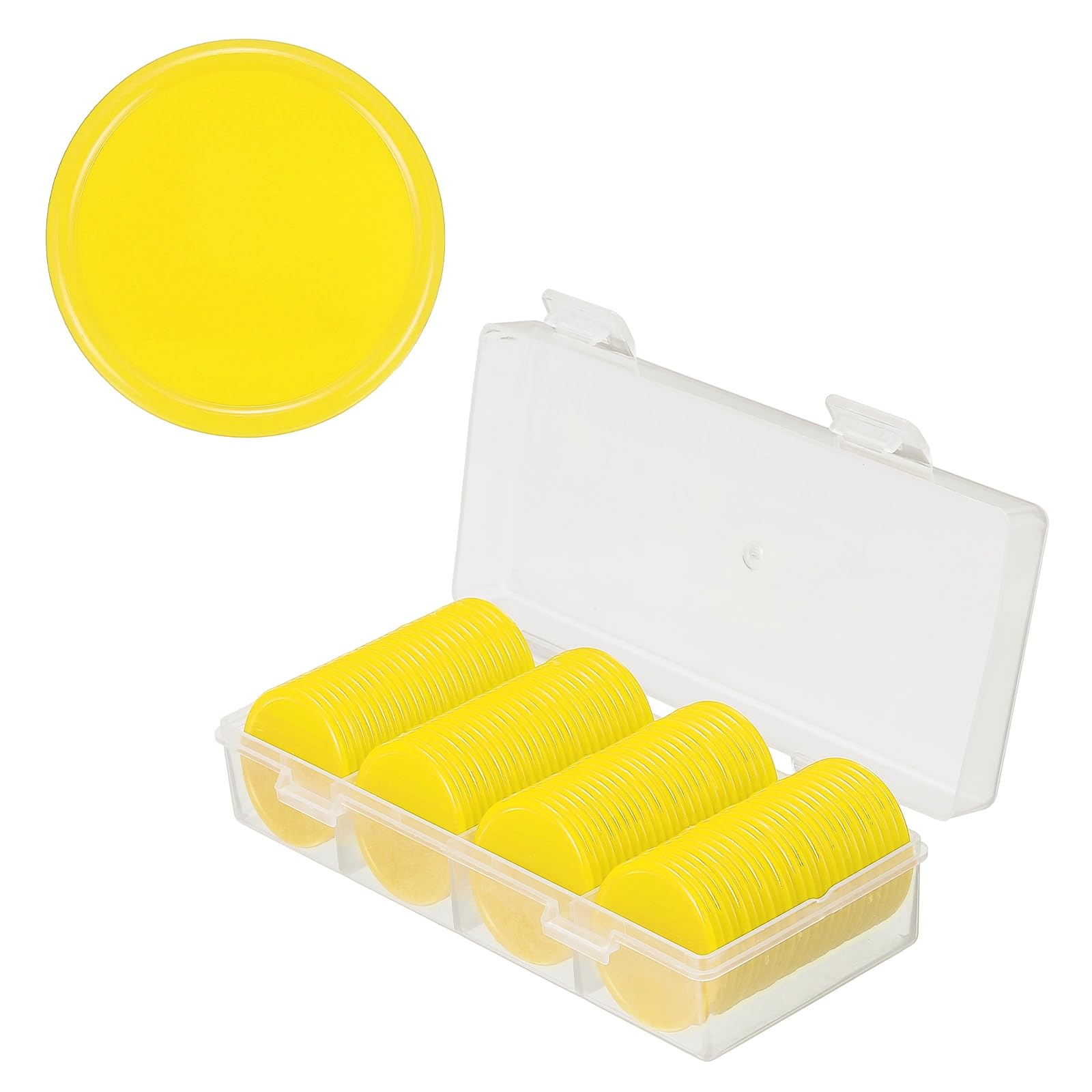 sourcing map 100Pcs Plastic Poker Chips, 31mm, Yellow