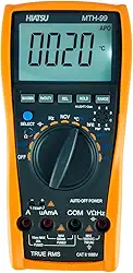Multímetro Digital True RMS Hiatsu MTH-99 com NCV, Capacímetro Sonoro, Display Iluminado, Data Hold, Continuidade, Tensão AC/DC, Ferramenta Profissional HVAC-R Elétrica Ar Condicionado Refrigeração
