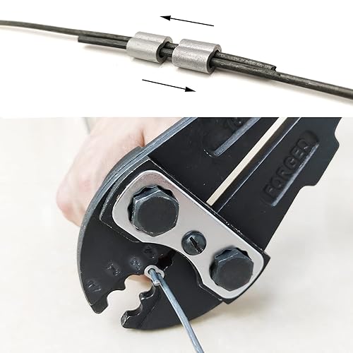 Miniatura 5 de FenceMate Mangas de lazo de crimpado de aleación de aluminio #2-3 para empalmar y unir cables o cuerdas metálicos, apretadas con fuerza de sujeción