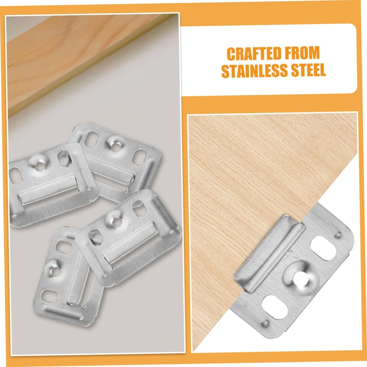 Gadpiparty 300pcs Wall Panel Fixing Stainless Steel Furniture Clamp Easy Install Furniture Hardware Buckle Clamp