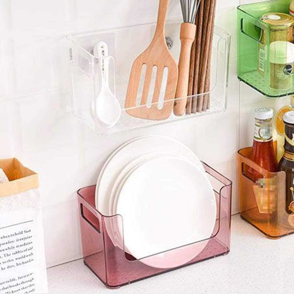 FMURY Bathroom Shelf and Simple Cosmetic Storage Box, Bathroom Punch Free Rack, Wall Mounted Storage Rack Desktop Plastic Makeup Box(Black)