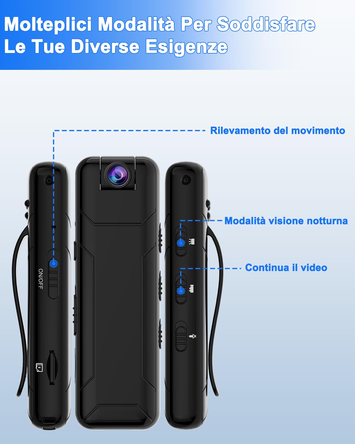 Bextgoo Body Cam, 1080P Mini Telecamera con Scheda TF da 32 GB, Rilevazione Moviment, Visione Notturna, Telecamera Senza Wifi per Ciclismo, Viaggi, Sicurezza Interna ed Esterna