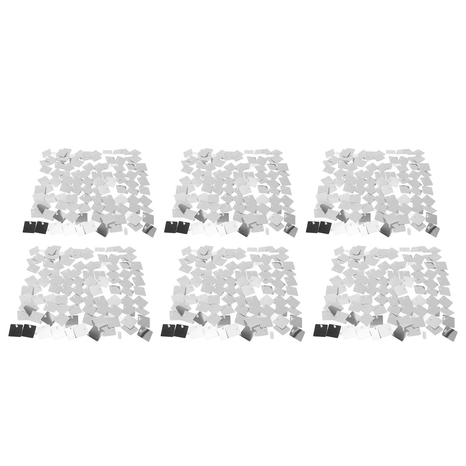 6 Piezas Paneles de Pared Brillo Lentejuelas PVC con Ganchos - Fondo para Fotografía, Ideal para Cumpleaños, Boda, Aniversario, Compromiso y Decoración de Fiestas (Plateado)