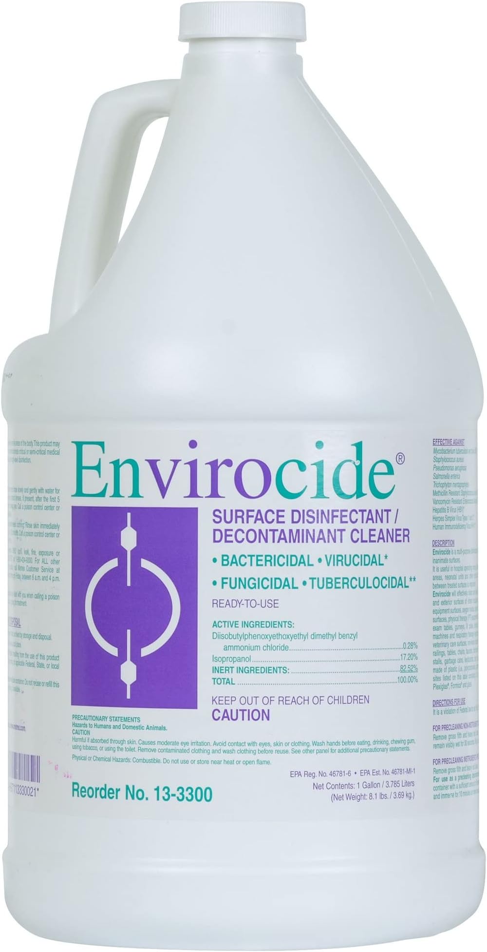 - Envirocide Surface Disinfectant Cleaner Liquid 1 gal. Jug Alcohol Scent 1 Ct 13-3300