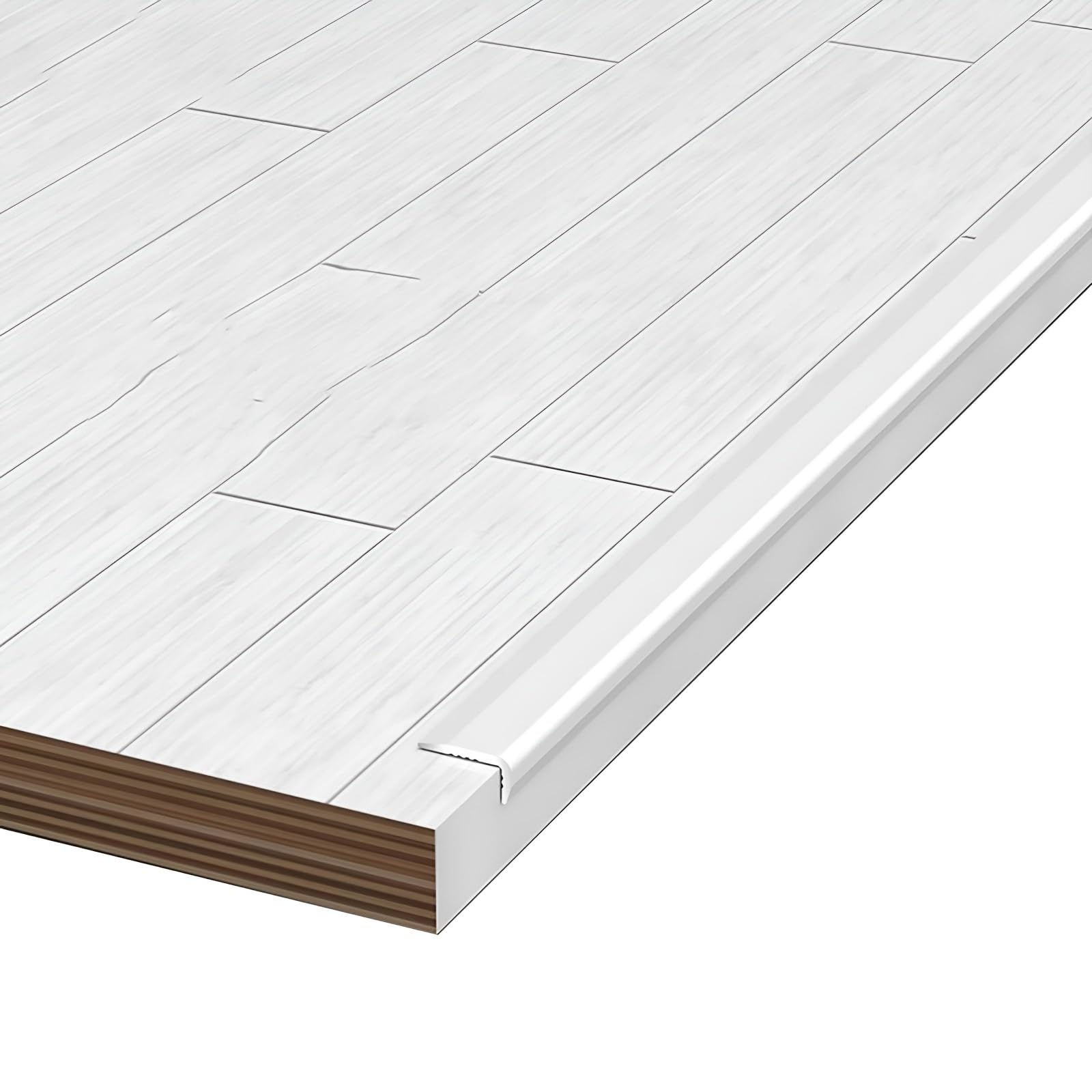 Coayuou Tile Trim Aluminum Corner Protection Profile 90cm* 3 Pcs Edge Protector Ideal for Floor & Wall Edges, Waterproof, Durable & Easy to Install Ideal for Home/Office(Weiß,2cm*1cm)