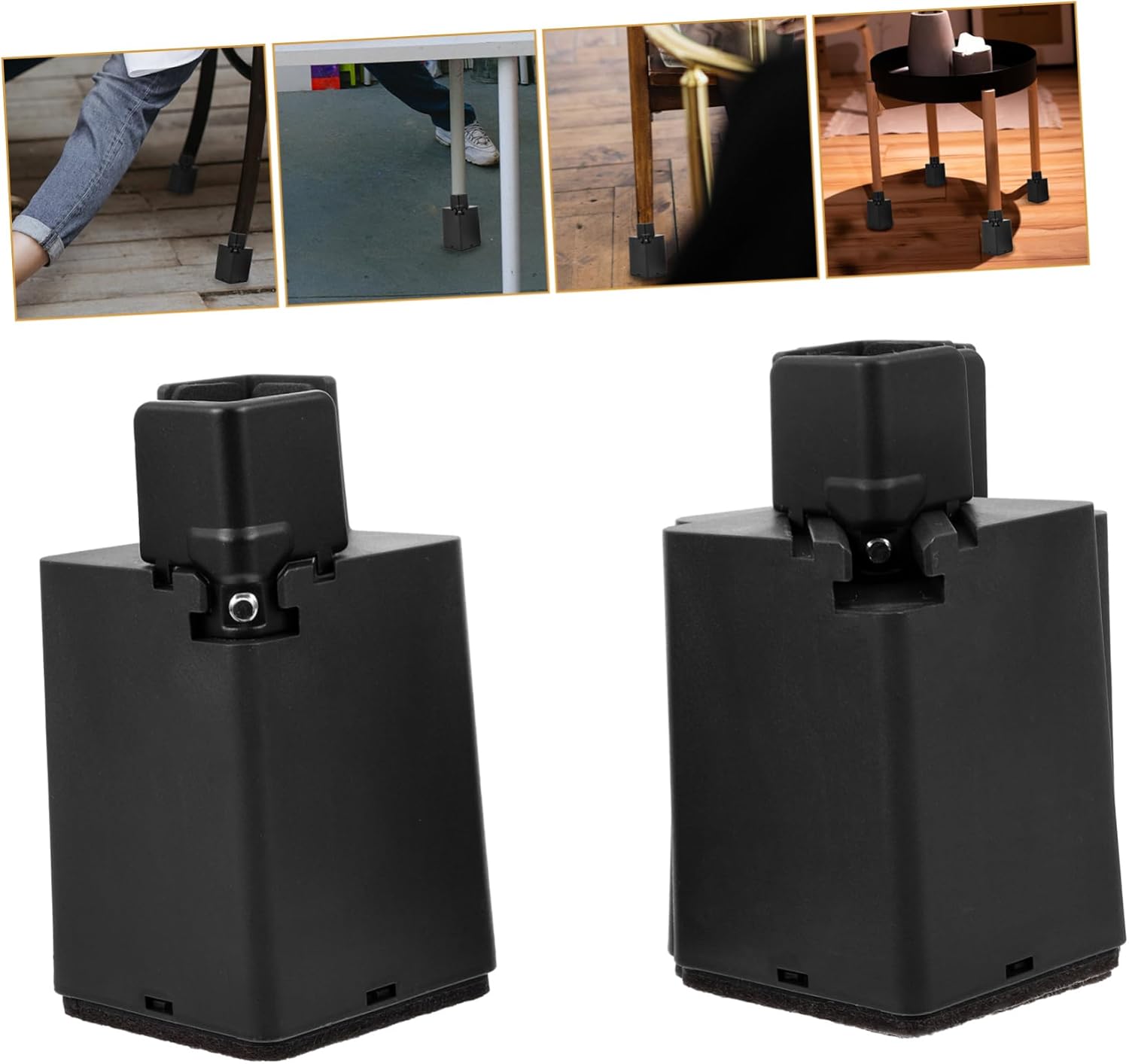 Gadpiparty Djustable Furniture Risers for Table Legs Bed Frame Risers Desk Leg Risers Easy Installati