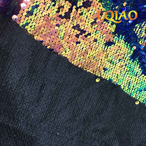 Lqiao 1 Yard Fluorescence Gold Sequin Fabric Flip Up Mermaid Reversible Color Changing Strips Shimmer Sequin Fabric By The Yard Wedding/Pillow Cover/Dress Home Diy #TOP4