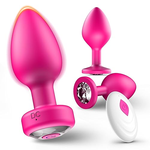 Anal Plug Sex Toys Vibrator–3Pcs Silicone Butt Plugs Training Kit with Remote Control, 10 Vibration Modes, Prostate Massager for Adults – Pink - Pink