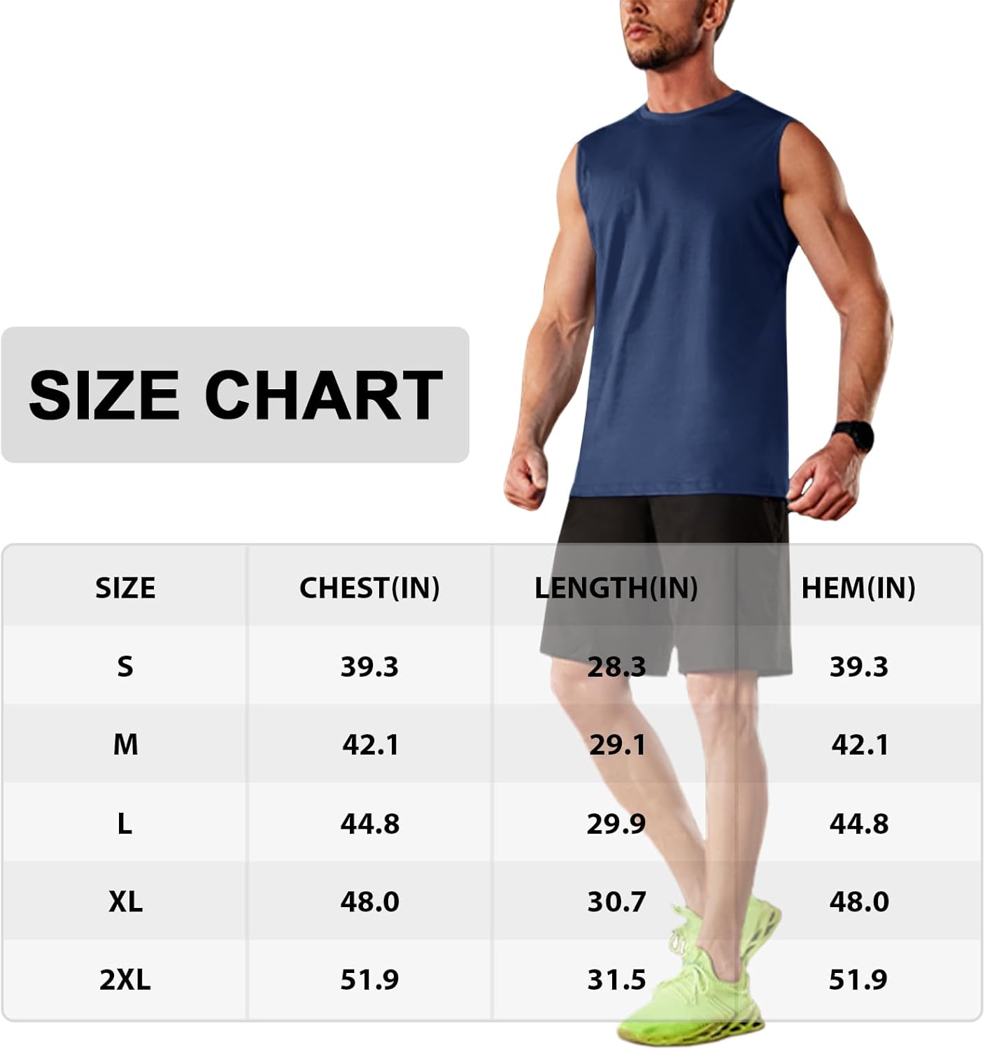 MAGNIVIT Men's Cotton Tank Tops Workout Gym Moisture Wicking T Shirts Muscle Athletic Sleeveless Top - Image 7