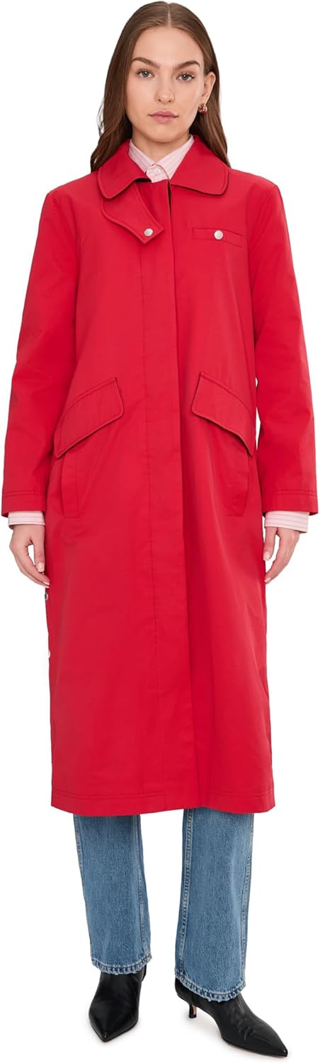Avec Les Filles Womens, Long Barn Coat with Side Snaps