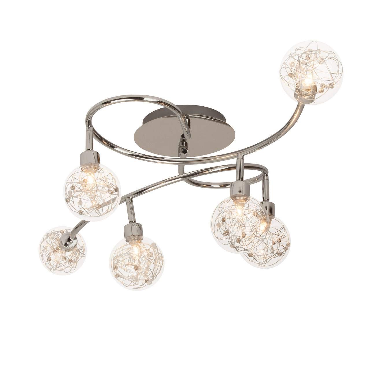 Brilliant Lampe Joya Deckenspot 6flg chrom | 6x QT14, G9, 33W, geeignet für Stiftsockellampen (nicht enthalten) | Köpfe schwenkbar