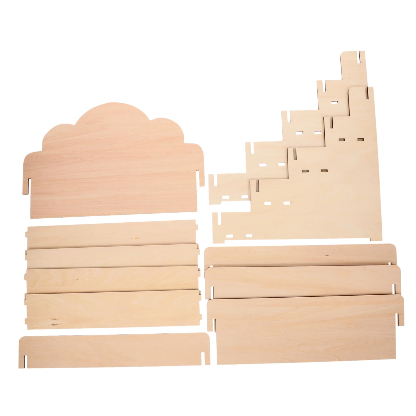 Expositor de tarjetas de madera escalonado robusto para exhibición de postales