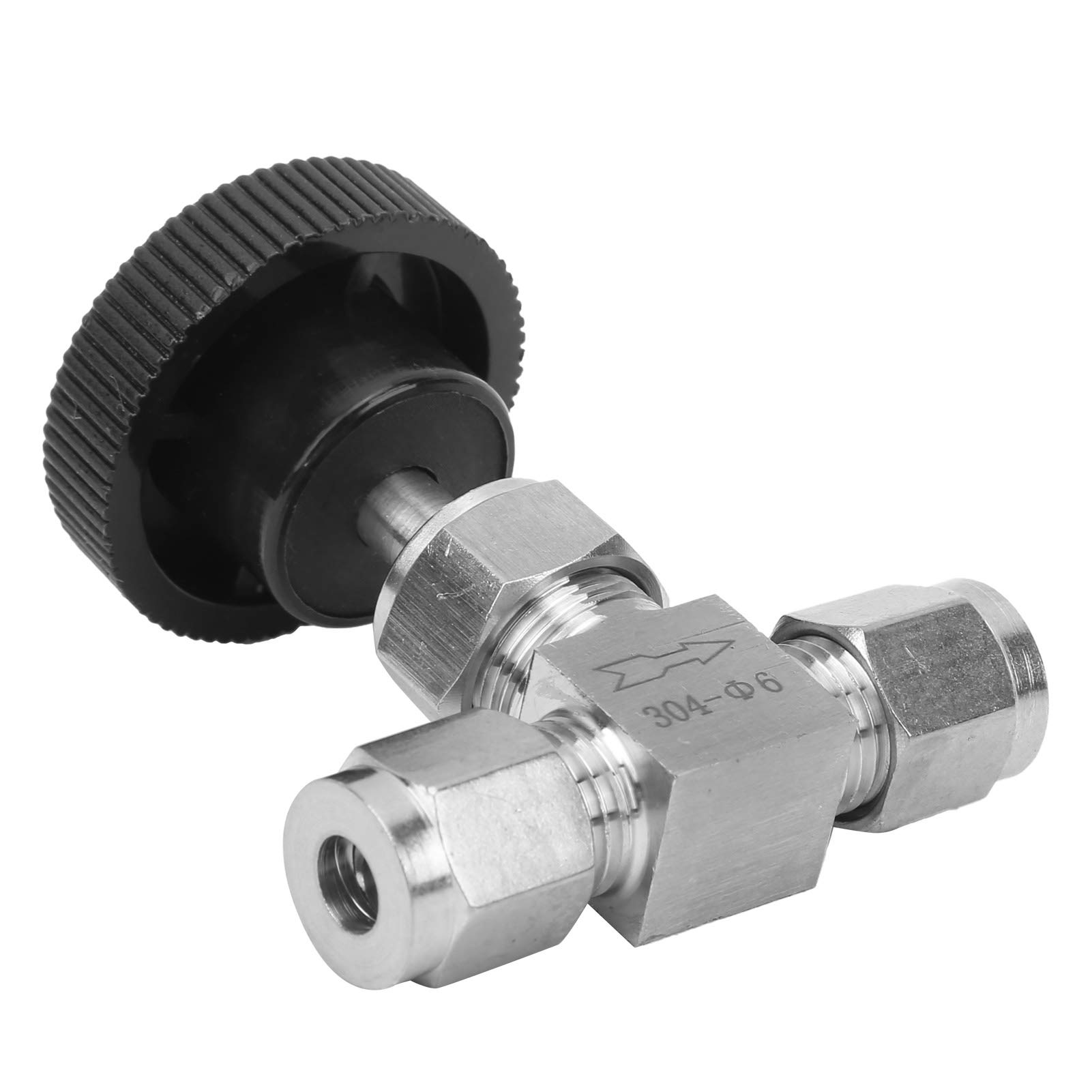 Vanne à Aiguille en Acier Inoxydable, Soupape à Aiguille à Haute Pression 304 Vanne en Acier Inoxydable 2 Voies à Haute Pression Contrôle de Débit d' pour le Liquide d' de Gaz 'eau (Ф6)