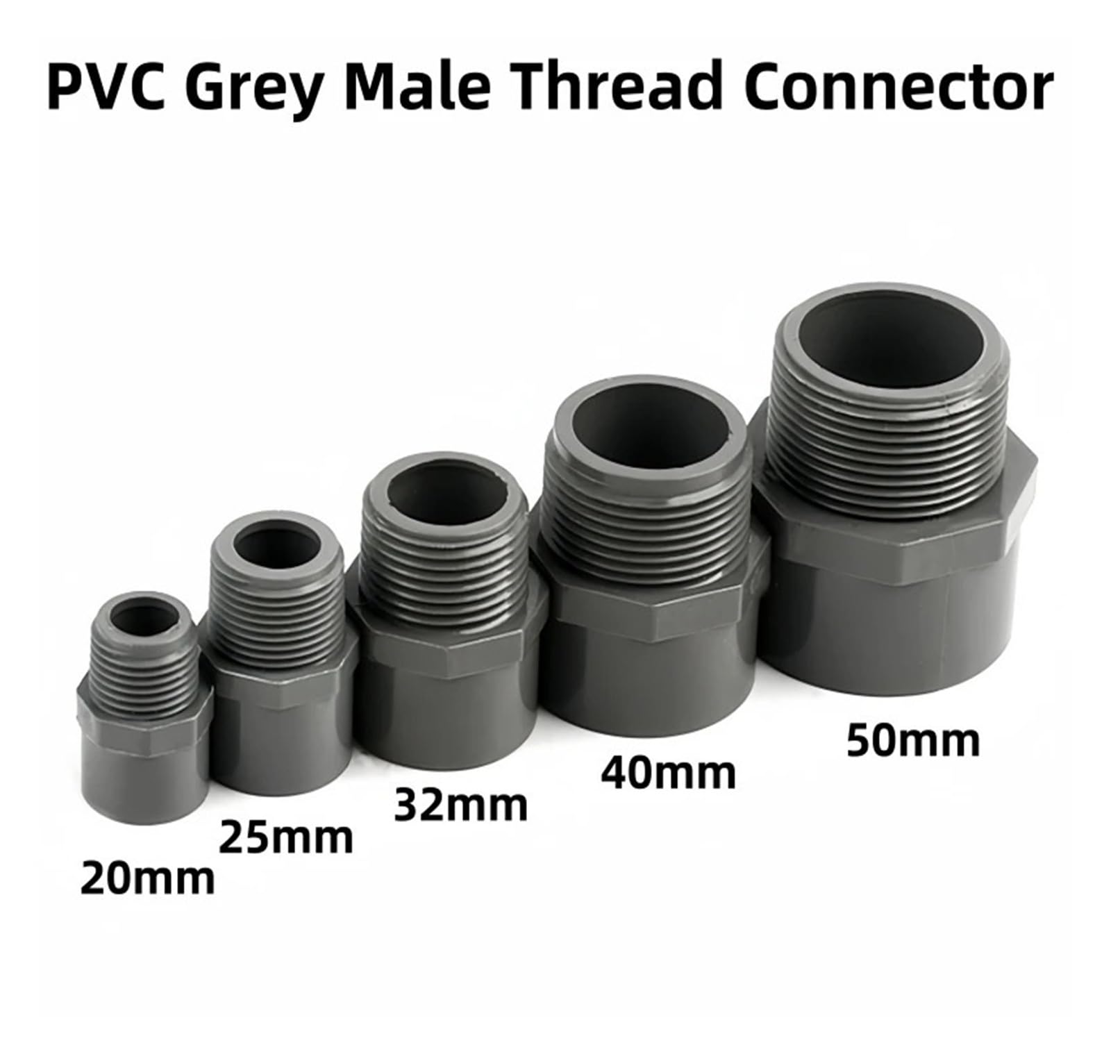 1/3 sztuk szary pcv gwint męski złącze proste nawadnianie ogrodu montaż rur filtry akwarium zbiornik na wodę zasilającą wspólne(50mm With Filter,1 piece)