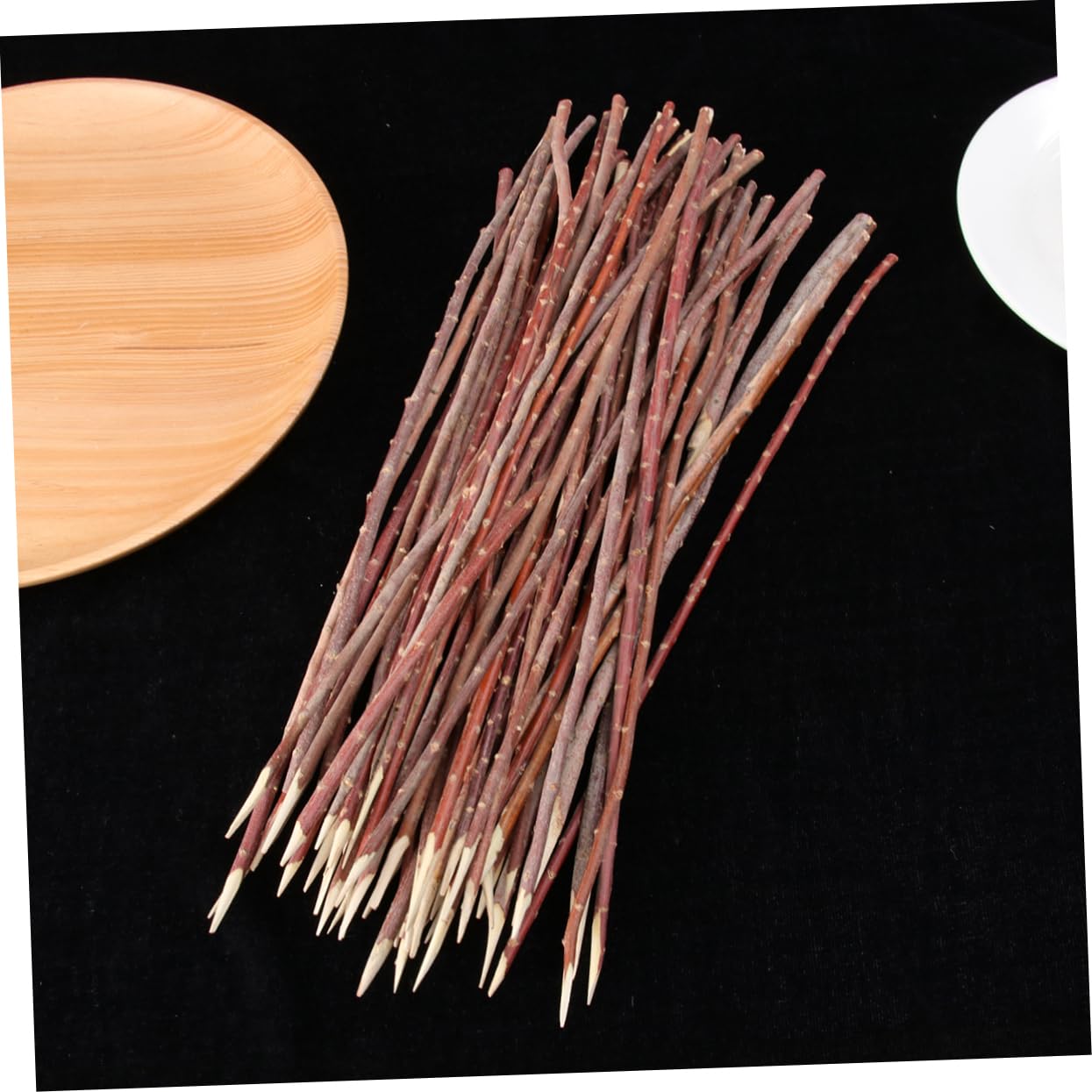 HEMOTON Grill Accessories 100pcs BBQ Forks Wooden Skewers for Grilling Family BBQ Tool