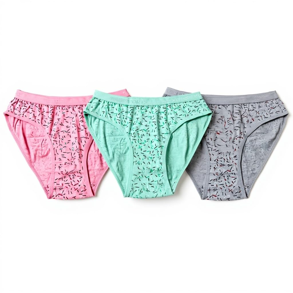 vikzarray Women Cotton Panties Combo Pack | Soft Breathable Bikini Briefs for Women | Stretchable Printed Underwear Mid Rise Soft Innerwear-picture-25