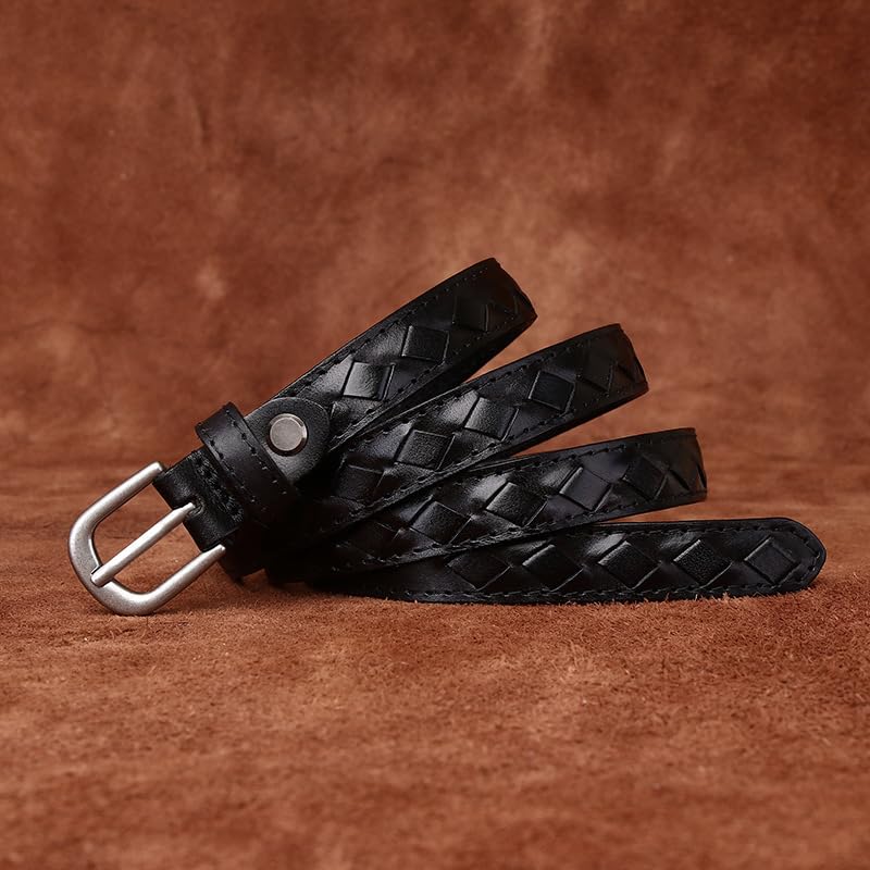 1.8cm Skinny Leather Stitched Belt - Braided Waist Strap For Women's Dresses, Jeans & Coats2