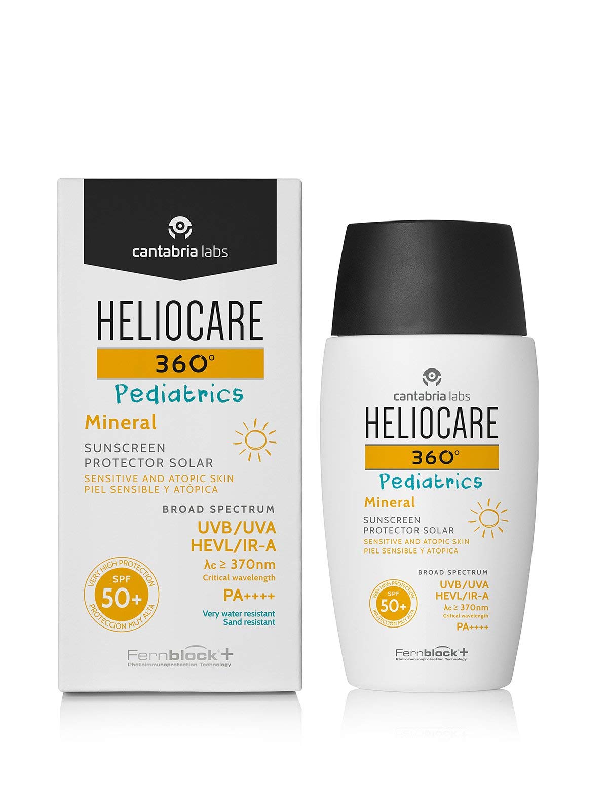 Heliocare 360º Pediatrics Mineral SPF 50+ - Crema Solar para Cara y Cuerpo de Niños y Bebés, Fluida y Filtros 100% Minerales, Pieles Sensibles o Atópicas, 50ml