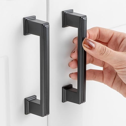 Paquete de 10 tiradores de gabinete de 3-34 pulgadas, tiradores negros mate para gabinetes, accesorios de cocina negros para gabinetes, cajones