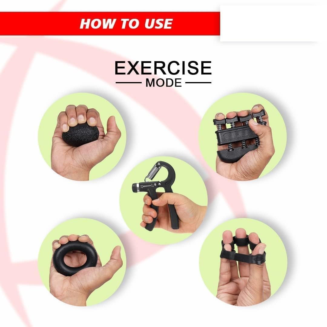 ORBITORA Hand Grip Strengthener Forearm Trainer Kit 5 Pack Hand Grip strengthener Grip Ring Ball for Men Women Finger Exercise Power Hand Grippers 2