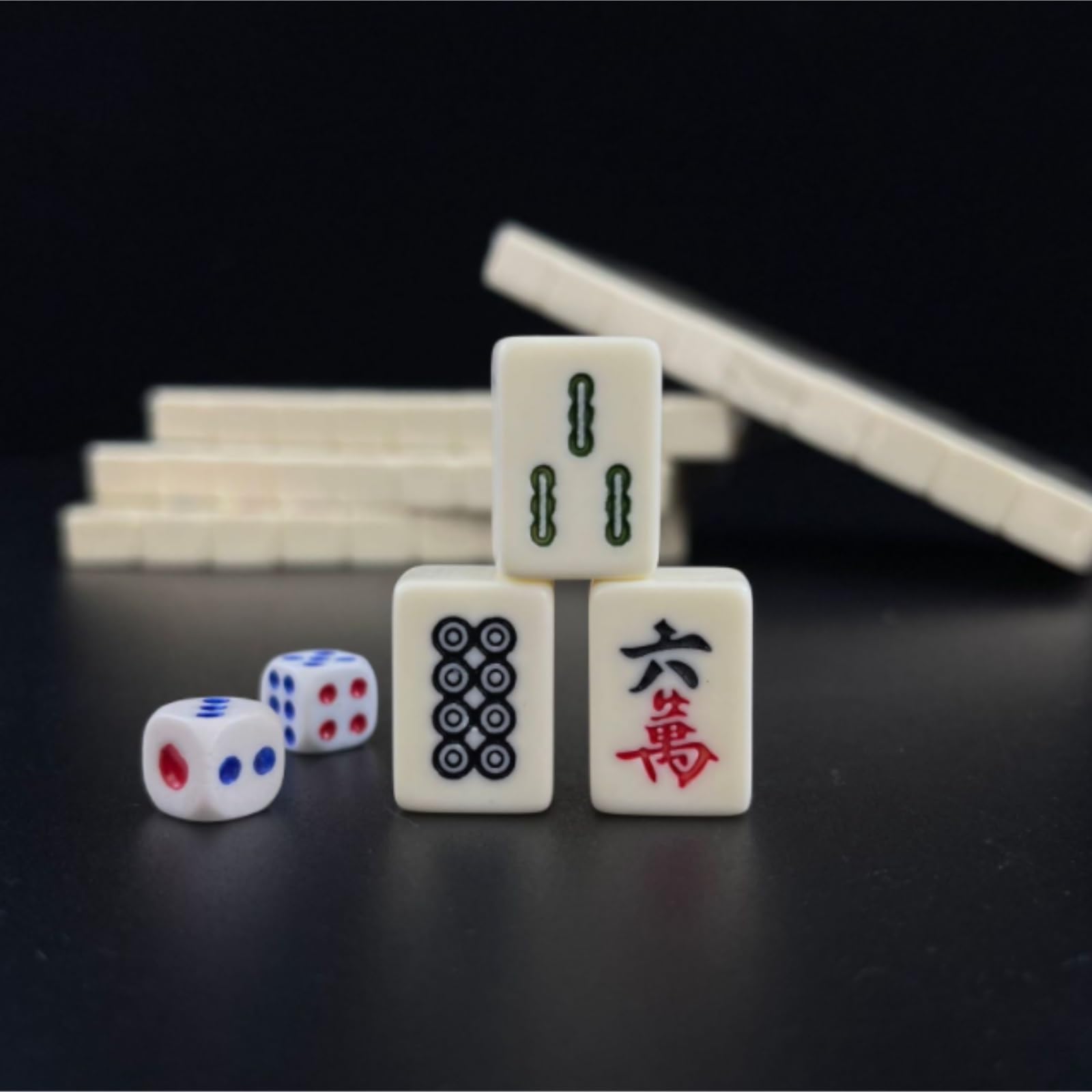 Chinesisches Mahjong MahJongg-Fliesen-Set, Chinesisches Mahjong-Set for Zuhause, Traditionelle Chinesische Version, Mahjong-Spielset Mit Box Für Familie Reise Spiel