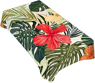 TKS MITLAN Plant Leaf Floral Foliage Palm Tablecloth Decor Tropical Jung...