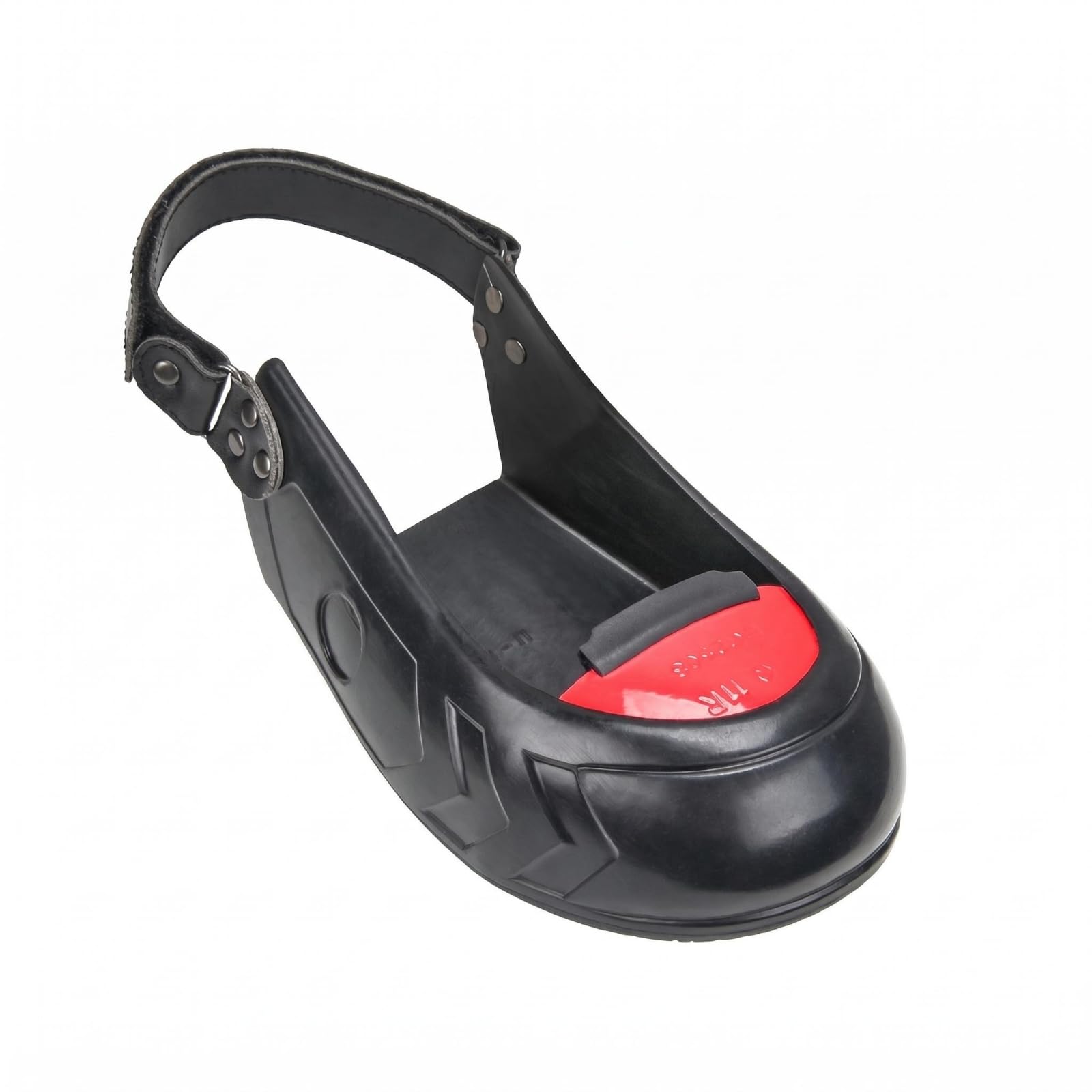 Raised Toe Cap Strap-Fastened Shoe Cover Enclosed Construction unfastenedHeel Shoe Cover Embossed Footwear Protection Textured, Black-red M-image-47