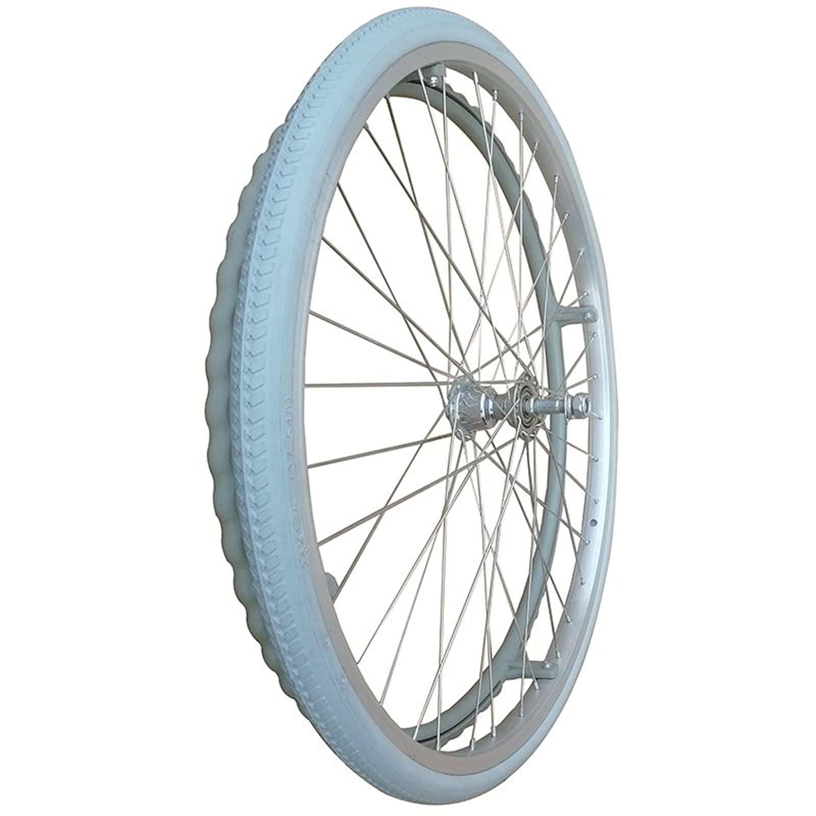 Rueda Trasera para Silla de Ruedas Manual de 24 Pulgadas, Repuesto de Rueda sólida no Inflable Negra/Gris con cojinete de 12 mm, 24 x 13/8 Pulgadas