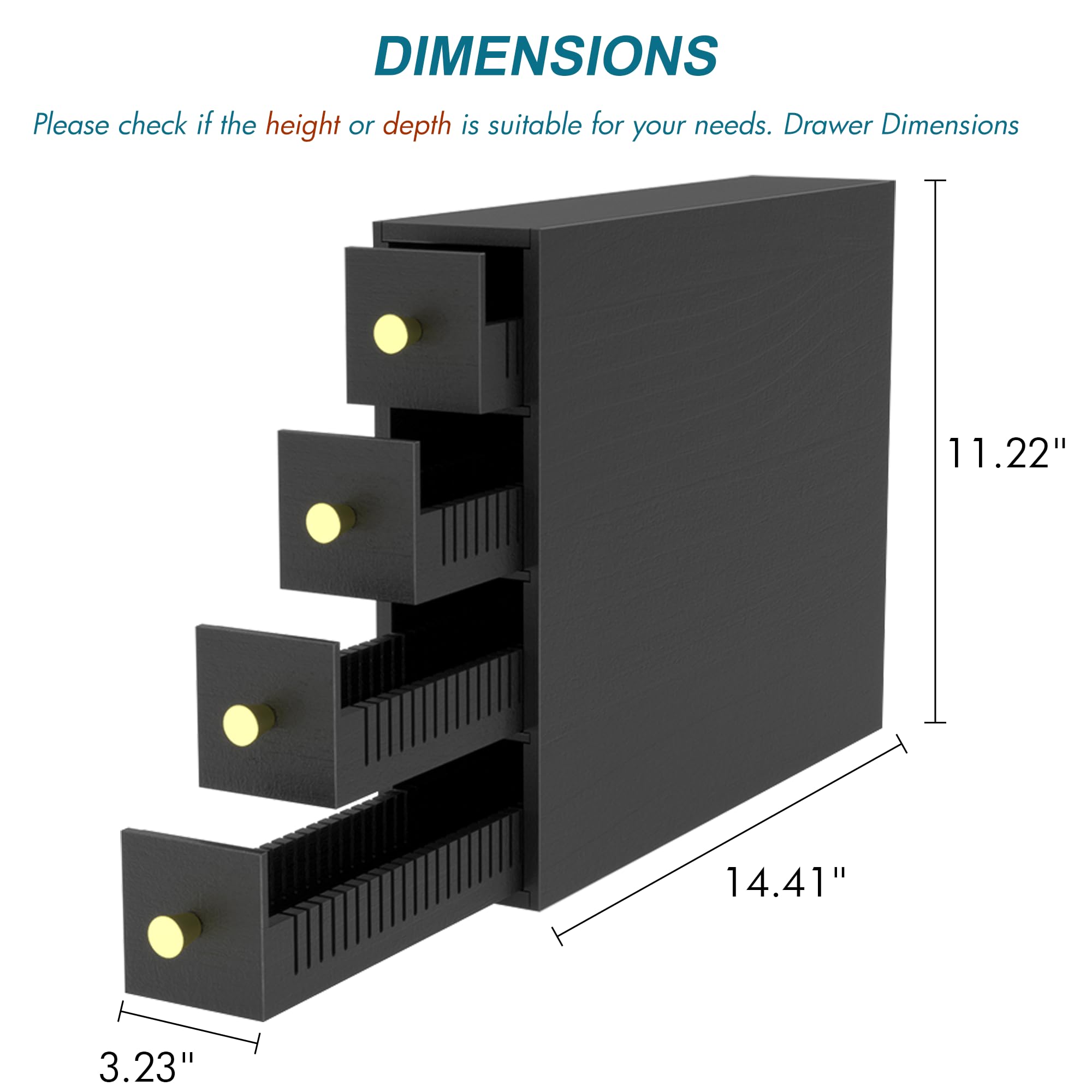 Suli rangement capsule,4 tiroirs,compatible Nespresso,Bois,noir | 52 Capsules Capacité,organisateur de dosettes de café pour comptoir, rangement d'angle pour bureau,dortoir,double orientation