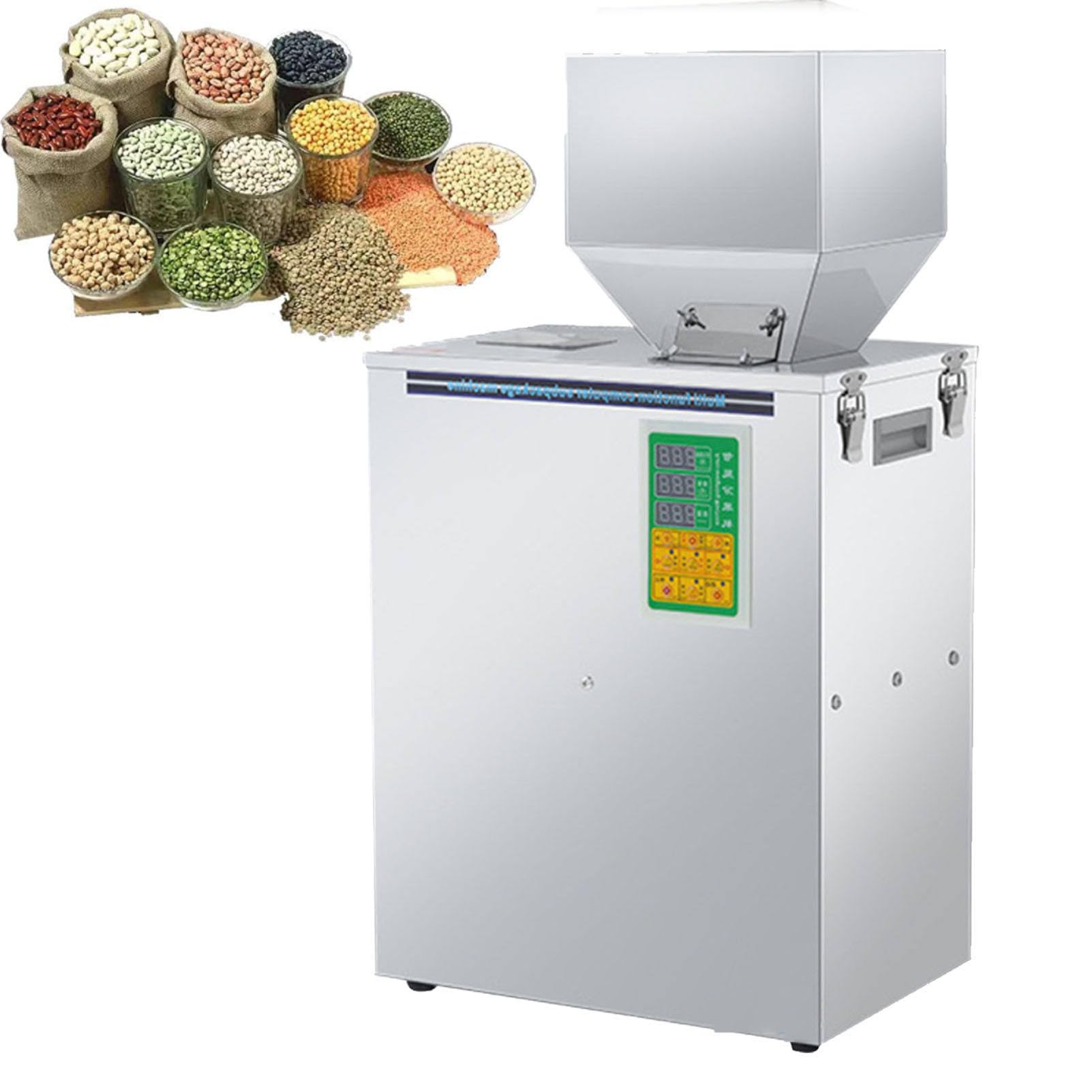 Oiyekntd Particle Powder Filling Machine, 10g-500/999g Automatic Powder Filler, Stainless Steel Weighing & Packing Particles Powder Filling Machine for Grains, Tea, Seeds, Hardware 500g
