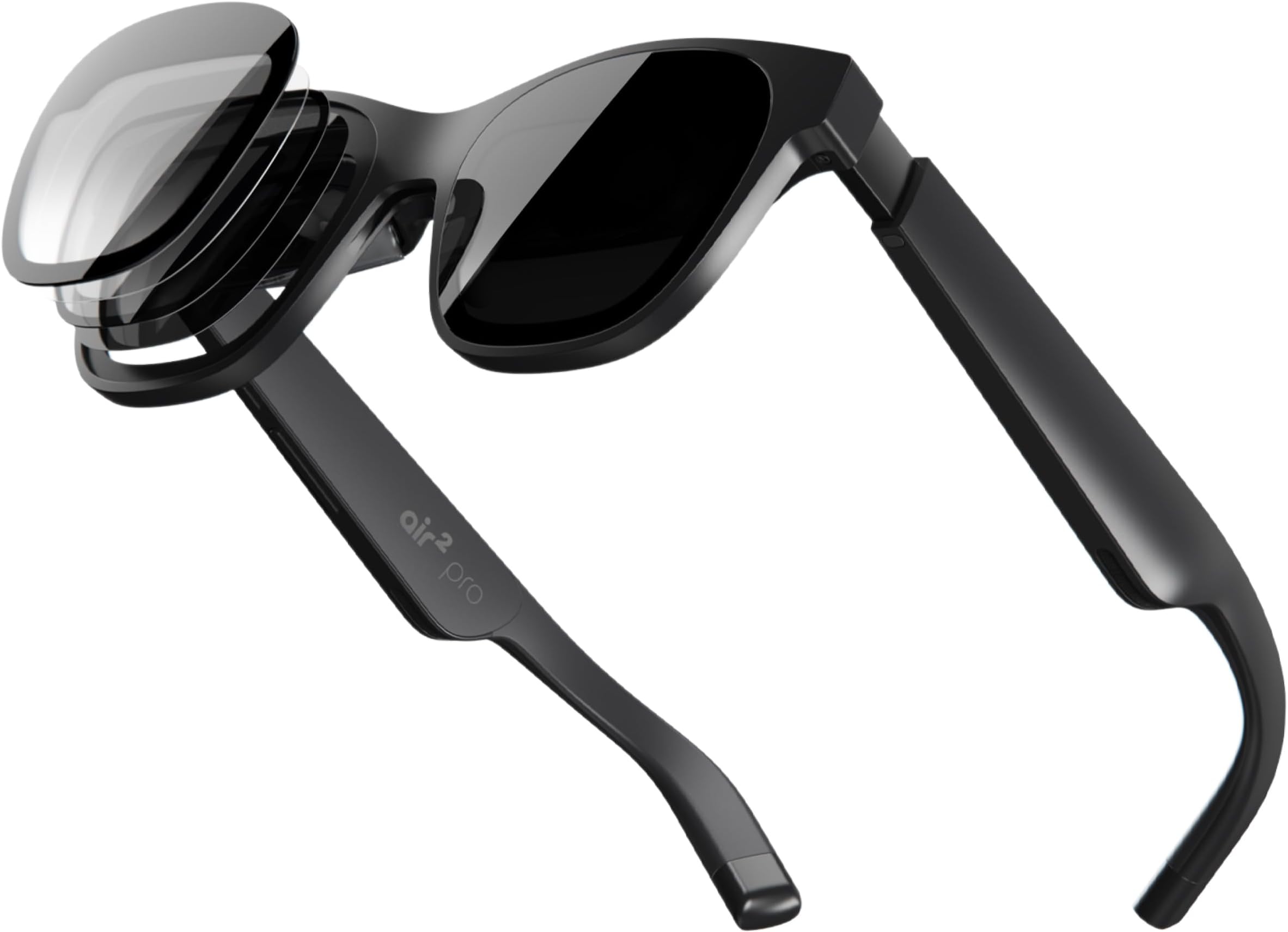 XREAL Air 2 Pro AR Glasses|46° Fov, 130" 120Hz HD Display, True Colors, Cinematic Sound, All-Day Comfort. Pairs Beam Pro. Compatible with iPhone 15, Steam Deck, ROG, Mac, PC, Android & iOS, Black