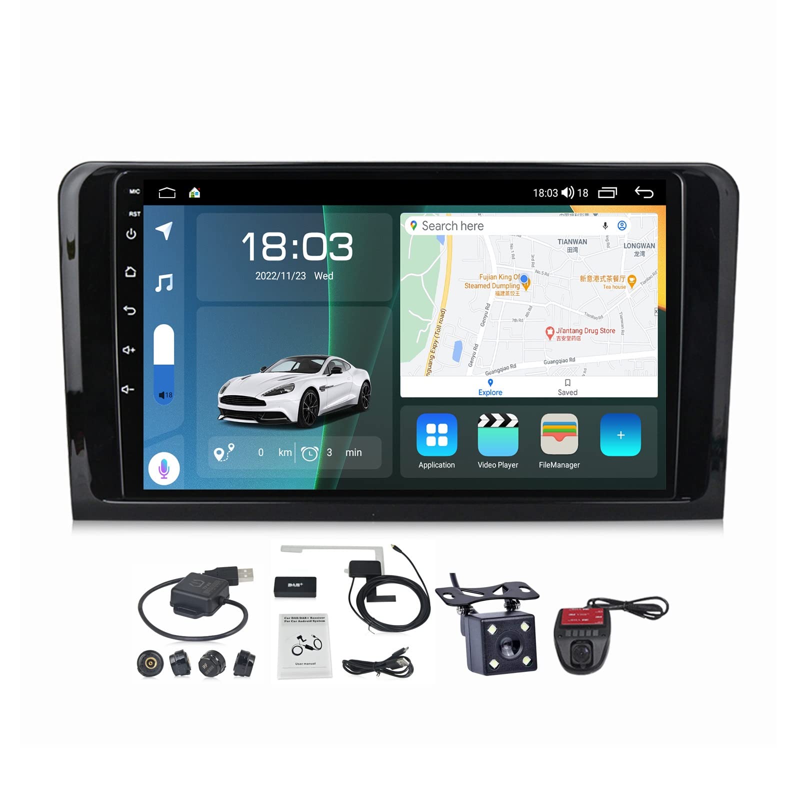 Autoradio 2 Din Mercedes W164 Android 11 récepteur radio FM AM