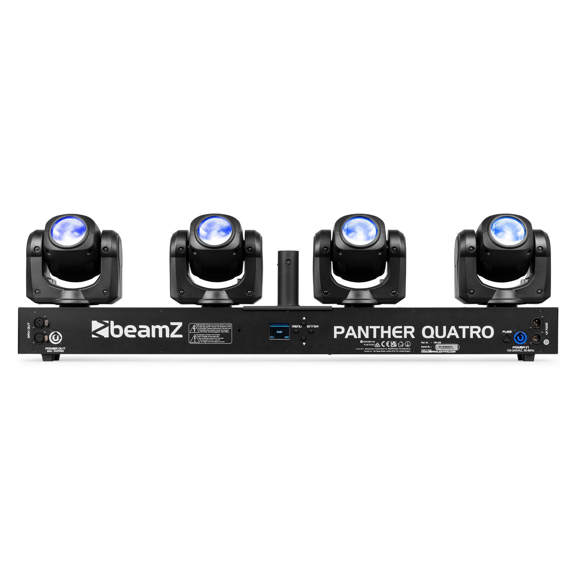BeamZ Panther Quatro Moving Head Bar – 4x 40W RGBW LED, Musiksteuerung, Moving Head LED für beeindruckende Party- & Bühnenbeleuchtung – DMX Bühnenlicht, Stroboskop, Discolicht Partylicht, Lichtorgel