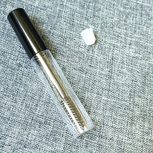 Keaiyyj Empty Mascara Tubes And Wand For Castor Oil Dispenser Eyebrow/Eyelash Applicator Brush Spoolies With Tube Travel Refillable Cosmetic Containers Bottles, Black 10 Ml 5 Pack #TOP2