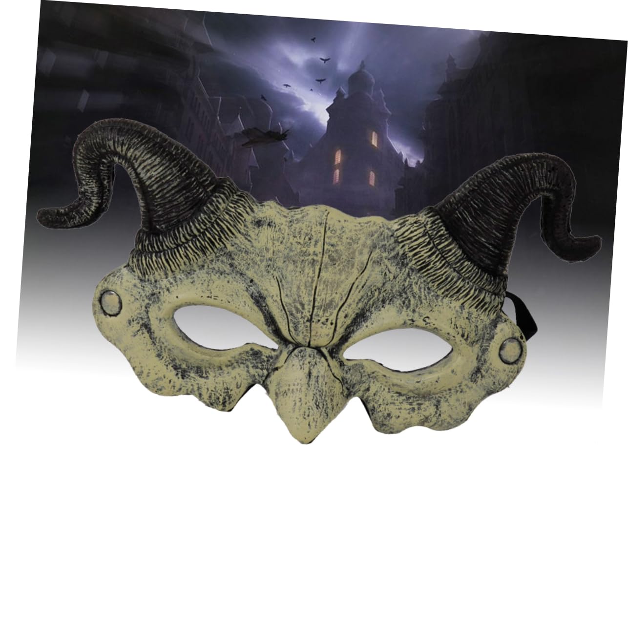 4szt Maska ​​bestii Połowa Oka Halloweenowy Demon Straszny Halloween Maska ​​grozy Szkielet Straszna Maska ​​​​na Twarz Kostiumy Diabła Klakson Demon Diabeł Duch Pu Człowiek Męskie