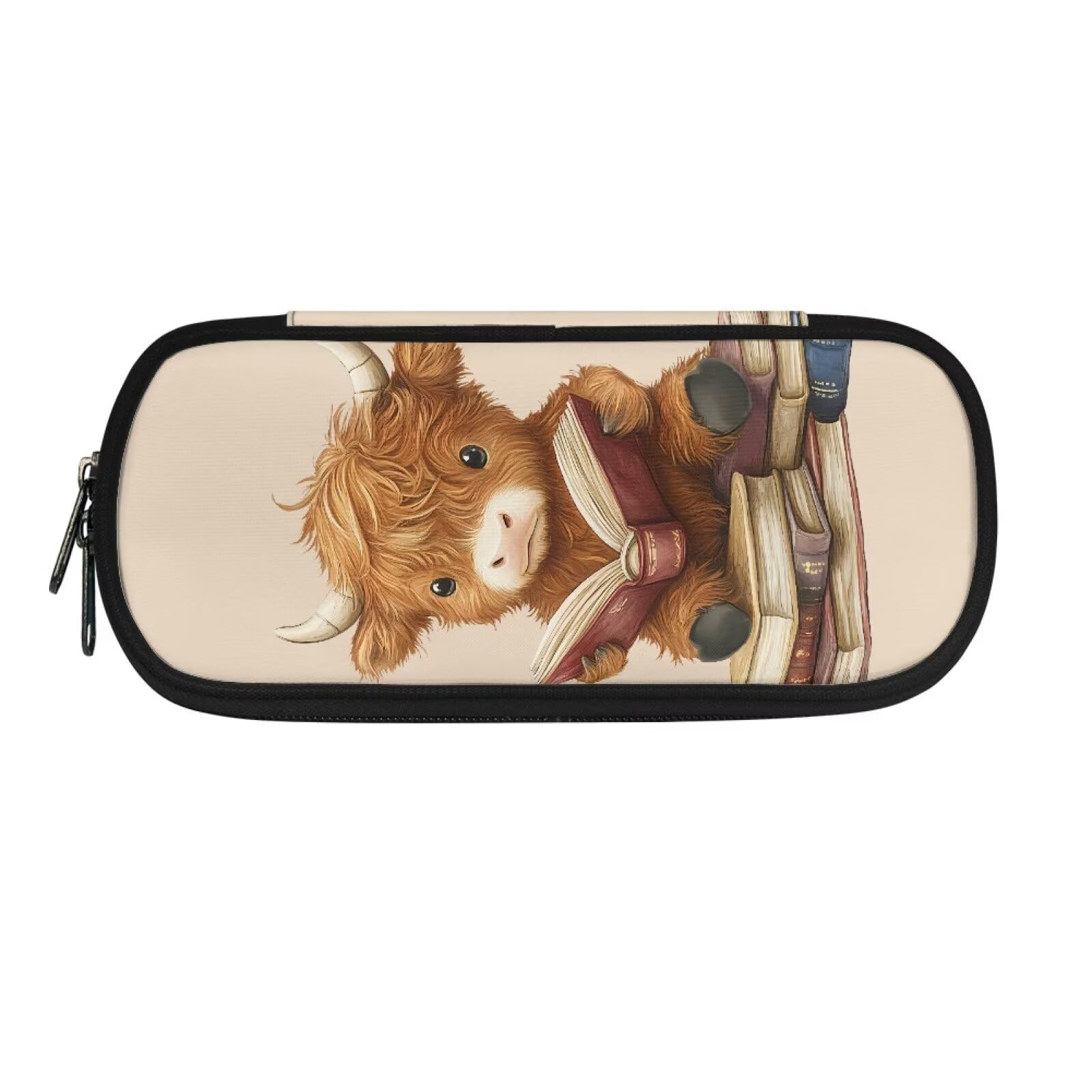 POLERO Highland Cow Pencil Case Boys Toddler Cute Pen Holder Pencil Organiser Storage Bag for Back to School — image 1