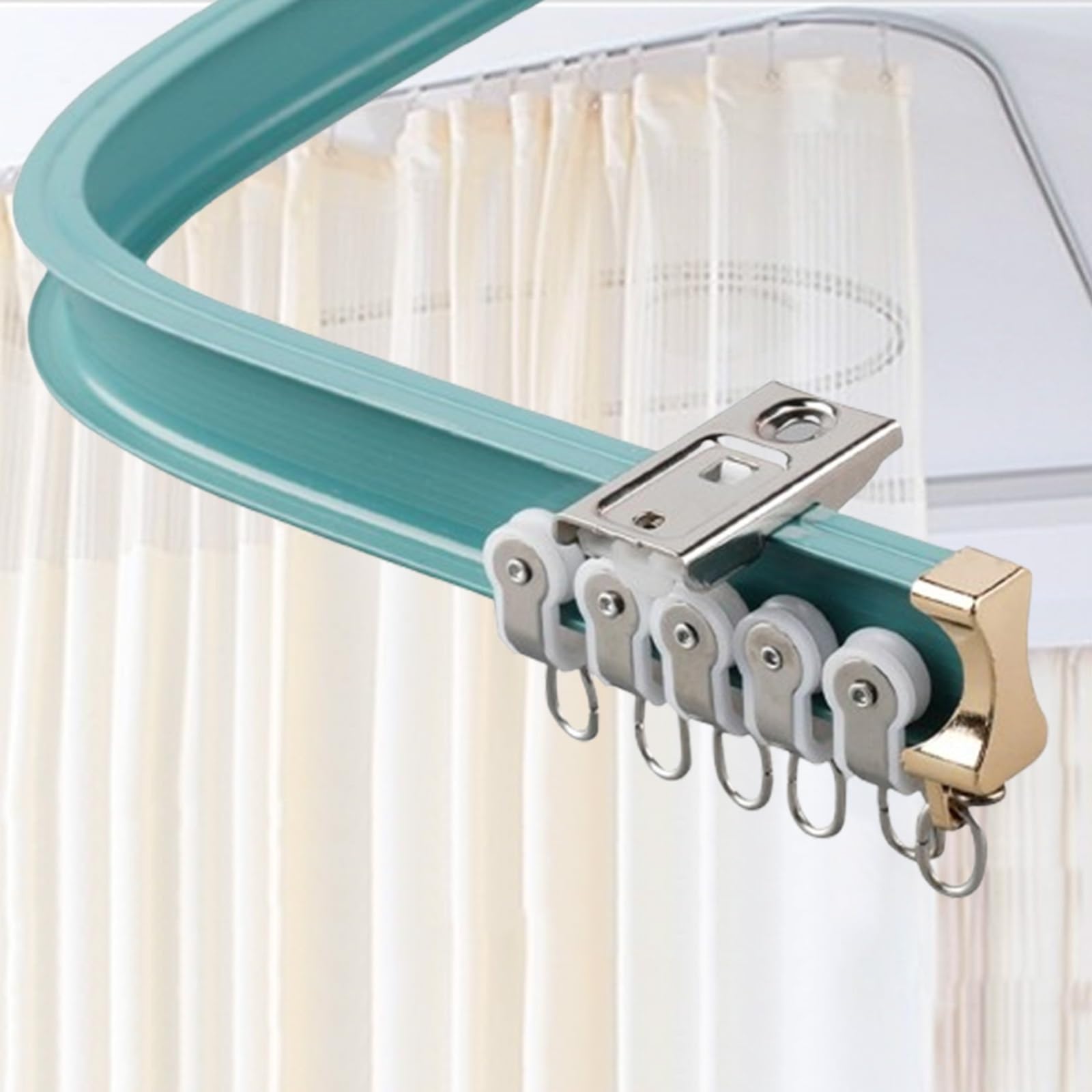 GLDYTVF Flexible Ceiling Track for Curt, Curved Rod System, Wall-Mounted Room Divider with Sliding Window, 10.5FT/320CM, Ideal for Living Room & Home Decor