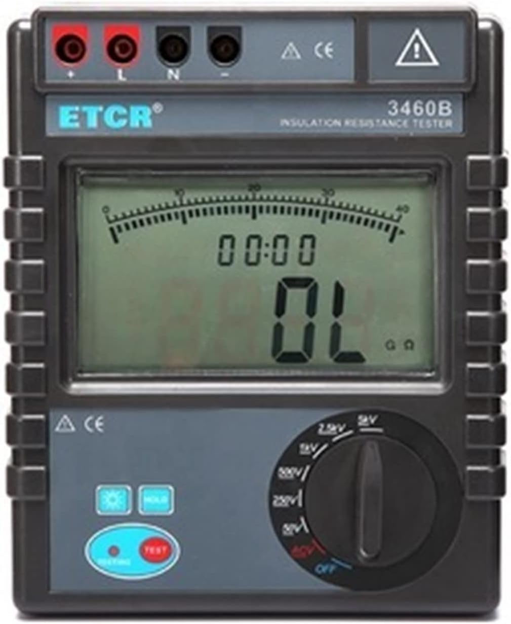 Insulation Resistance Tester, Earth Ground Resistance Tester ETCR3460B 5000V,0.1Mohm - 400Gohm,AC/DC0V-750V High Performance Hv Insulation Resistance Tester