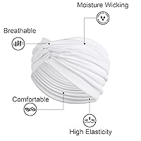 Vista 2 de TERSE Diademas tipo turbante extra anchas para mujer, diadema trenzada de 7 pulgadas, diadema elástica bohemia para mujer, accesorios