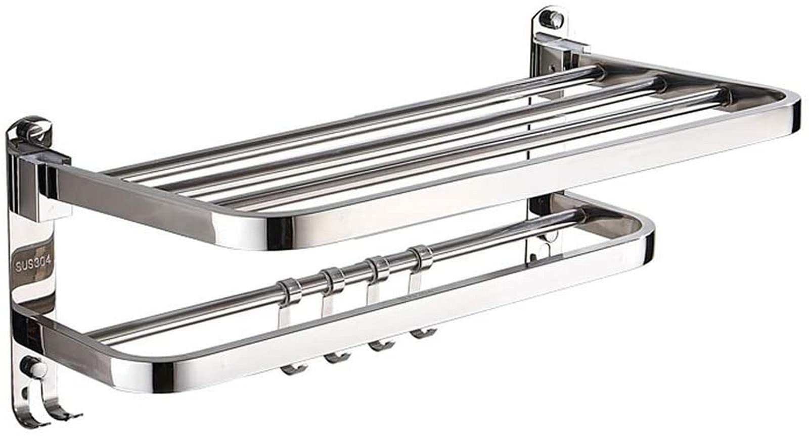 GLETSF Universal Bathroom Shelf Suction Cup Towel Bar Rack Bracket Rack Storage Rack Double Towel Bar Bathroom Wall Mount Towel Bar Stainless Steel Chrome Polished Hotel Bathroo