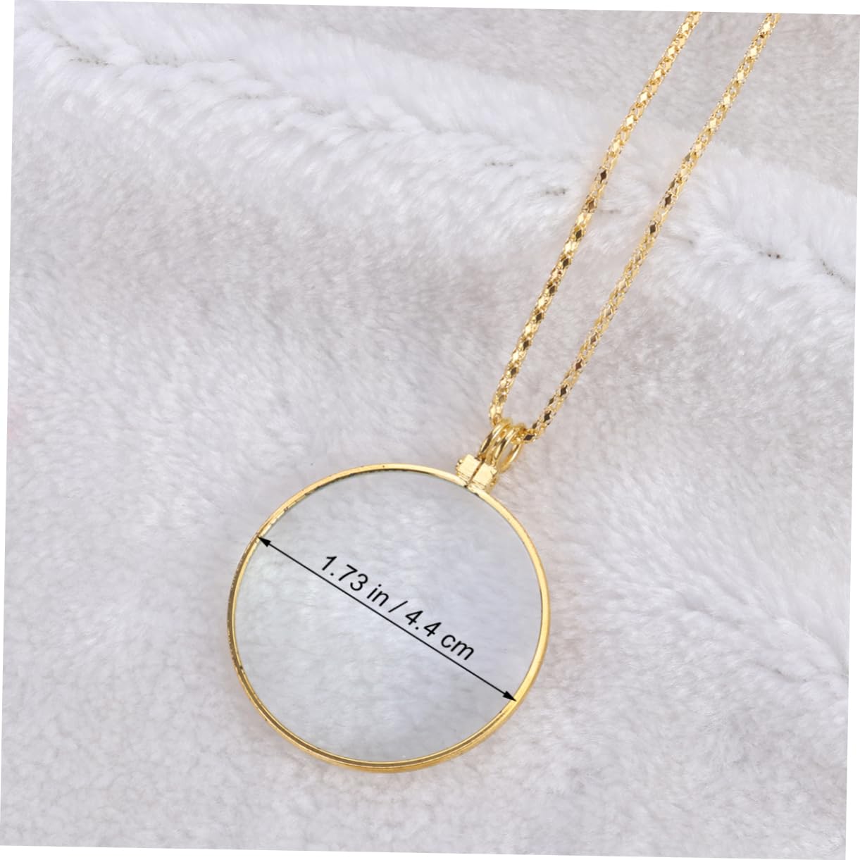 SHERCHPRY Golden Optical Pendant Necklace Magnifier with Glass Lens for Reading and Inspection Compact Visual Aid for Home and Outdoor Use Stylish Accessory with Buckle Design