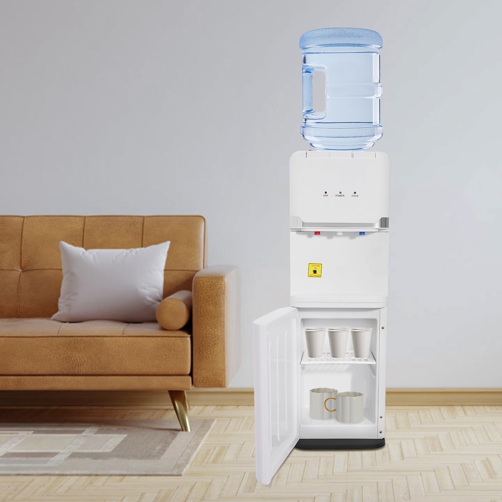 sjcdicnj Top Loading Water Cooler Dispenser,550W Hot/Cold/Warm Water Water Cooler for 5 Gallon Bottles, Water Dispenser 3 Temperatures with Child