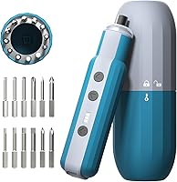 TOOLSBAT 3.7V Cordless Electric Screwdriver Set: 12-in-1 Metal Bits, 3 Torque Levels to 2.5Nm, 1500mAh Battery, LED Light for DIY Repairs