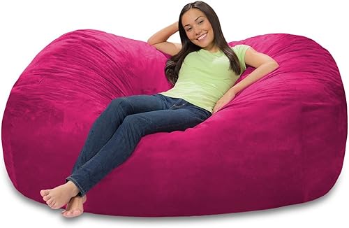 Miniatura 171 de Comfy Sacks - Puf de espuma viscoelástica de 7.5 pies, tumbona de piel sintética color negro Piel sintética, color negro,Piel sintética de color