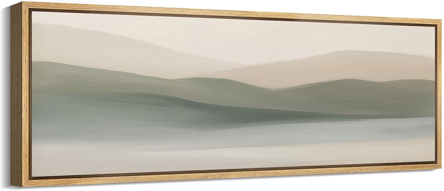 Amazon.com: MUDECOR Large Framed Canvas Print Wall Art Soft Green and ...