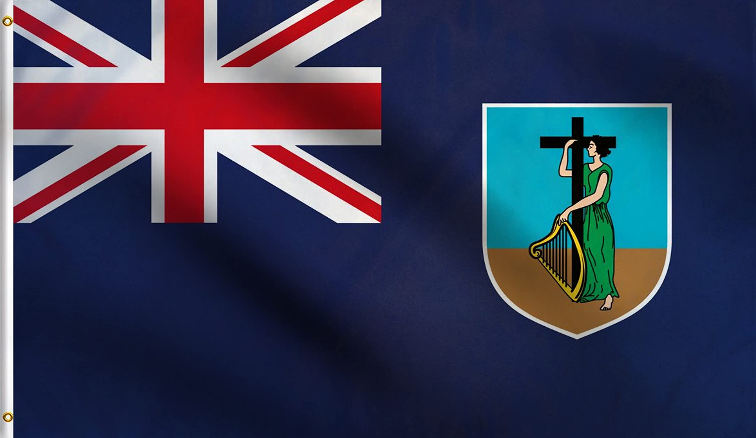 DMSE Montserratian - Montserrat British Territory Flag 3X5 Ft Foot 100% Polyester 100D Flag UV Resistant (3' x 5' Foot)