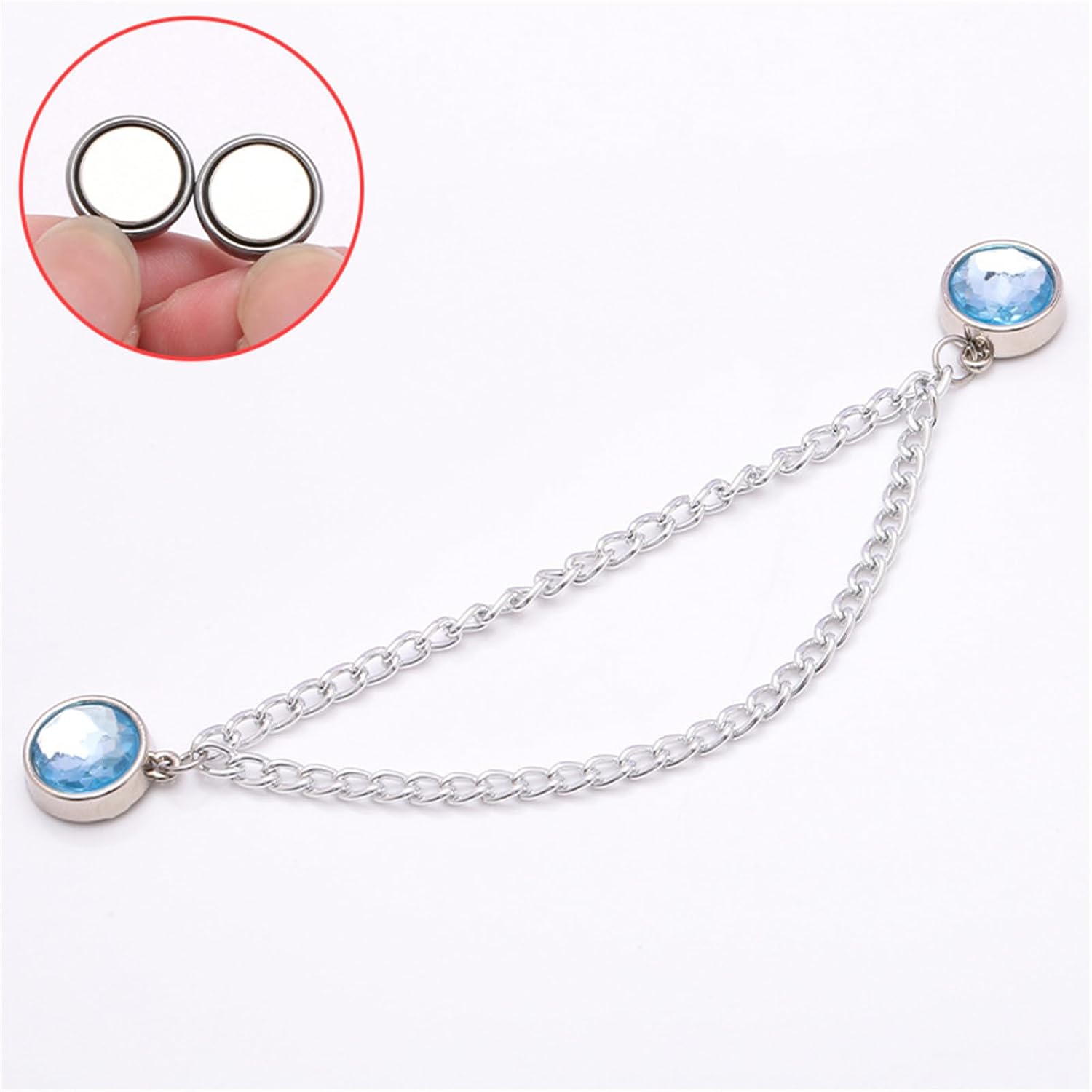 Pants Shortener Clasp Rhinestones Chain Clip Trouser Length Clip for Pants Jeans Trousers Hem Adjuster Rhinestones Chain image 5